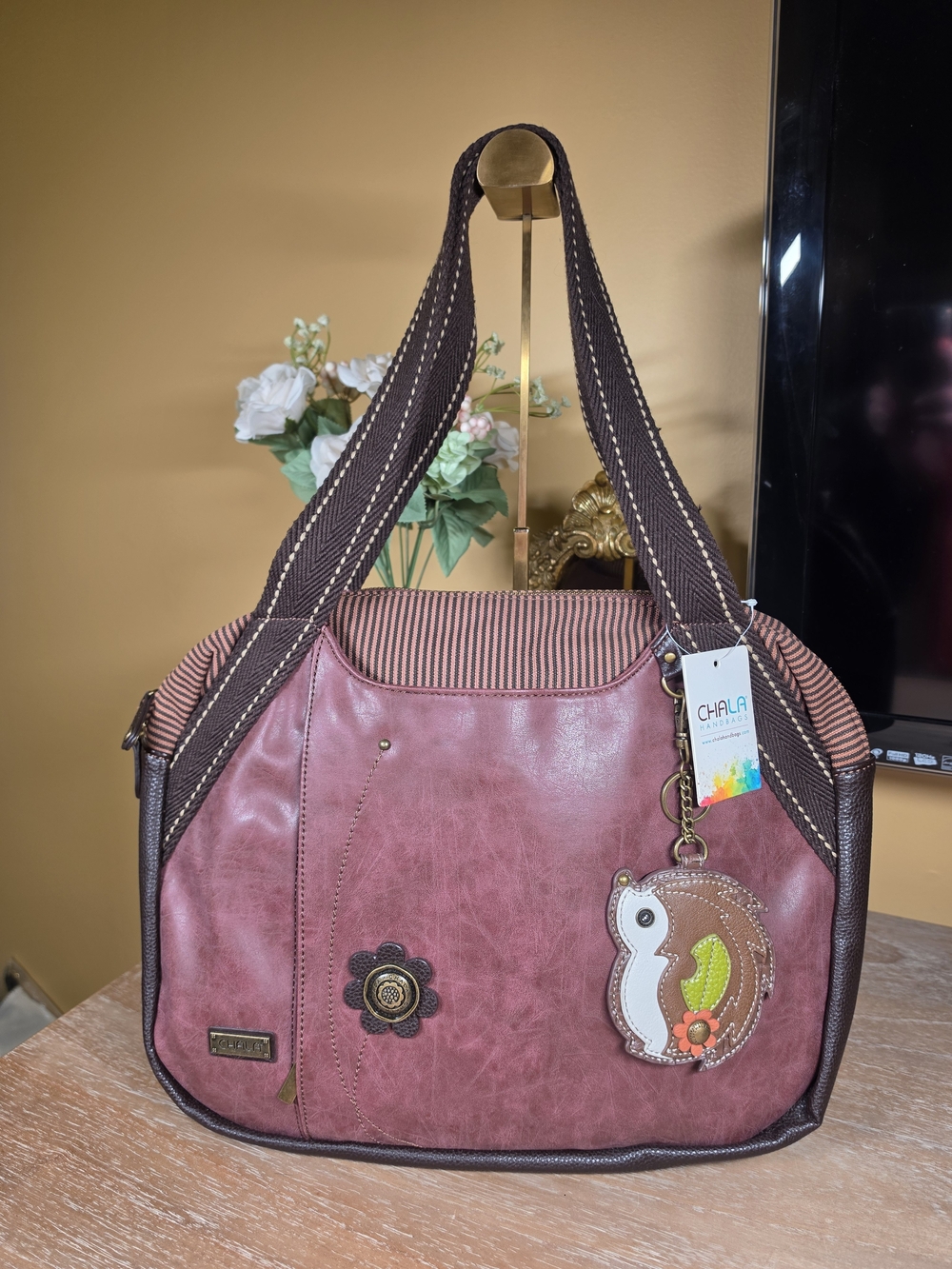 CHALA Vegan Hedgehog Bowling Zip Tote NWT!